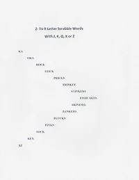 2- TO 9-Letter Scrabble Words With J, K, Q, X or Z