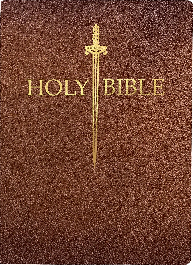 KJV Sword Bible, Large Print, Acorn Bonded Leather, Thumb Index: (Red Letter, Brown, 1611 Version)