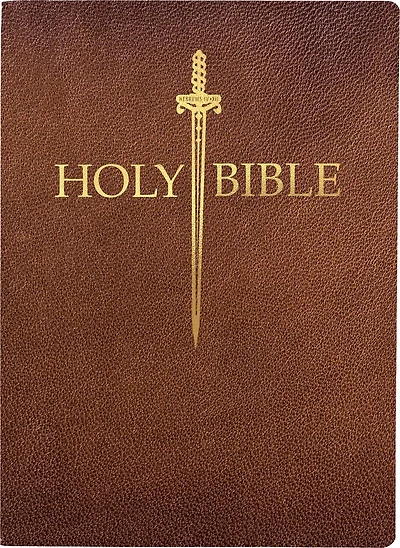 KJV Sword Bible, Large Print, Acorn Bonded Leather, Thumb Index: (Red Letter, Brown, 1611 Version)