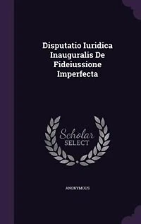 Disputatio Iuridica Inauguralis De Fideiussione Imperfecta