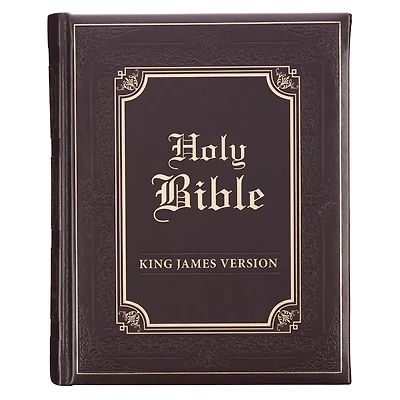 KJV Family Bible Faux Leather Padded HC, Dark Brown