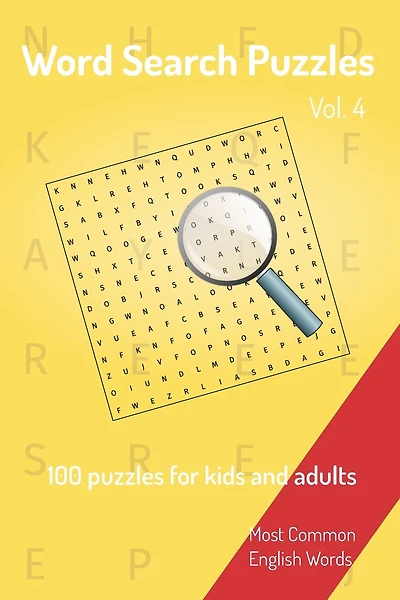 Word Search Puzzles - 100 puzzles for kids and adults: Most Common English Words - Easy to carry - 6x9in - 115 pages - 100 Puzzles and solutions