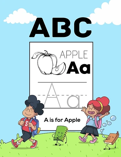 ABC Apple: Letter Tracing Books for Kids Ages 3-5 100 Pages Tracing Activity Book and Coloring Alphabet for Preschool