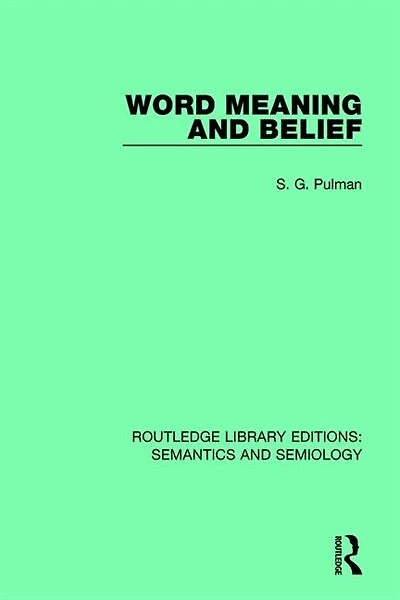 Word Meaning And Belief