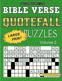 Bible Verse Quotefall Puzzles Vol.2: 60 New large print Bible verse drop quote or Fallen Phrase puzzles
