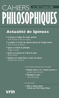 Cahiers philosophiques, n°169. Actualité de Spinoza