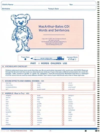 MacArthur-Bates Communicative Development Inventories (CDI) Words and Sentences, NCS Scannable, English