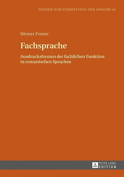 Fachsprache: Ausdrucksformen der fachlichen Funktion romanischen Sprachen