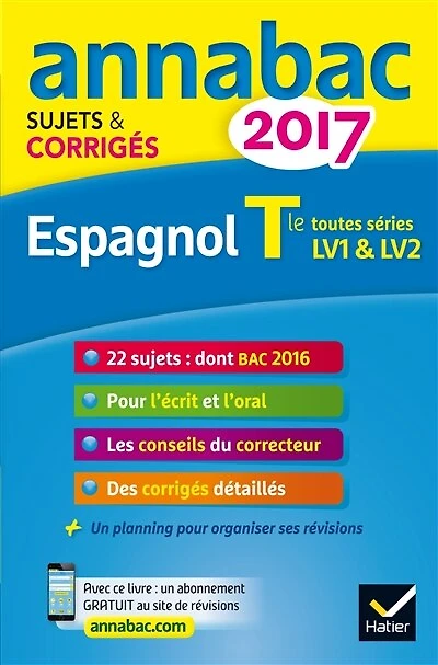 Espagnol terminale toutes séries, LV1 & LV2: 2017