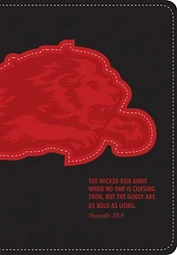 Kids Slimline Bible Nlt, Tutone (red Letter, Leatherlike, Black/red Lion)