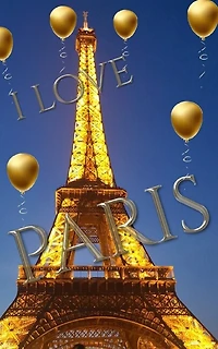 I Love Paris Eiffel Tower Gold Ballon Creative Blank Journal