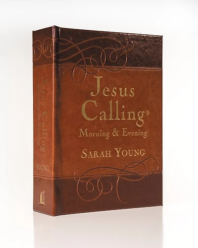 Jesus Calling Morning and Evening, Brown Leathersoft Hardcover, with Scripture References: Yearlong Guide to Inner Peace and Spiritual Growth (A 365-Day Devotional)