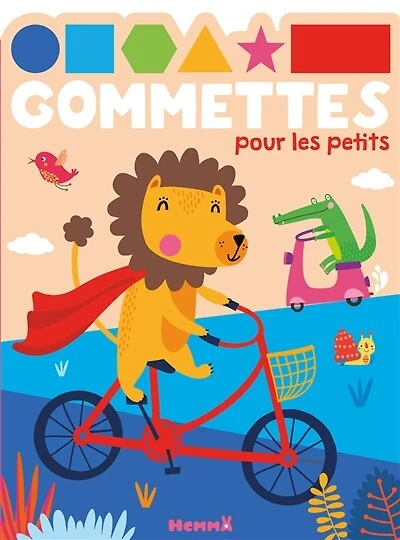 Lion sur vélo : gommettes pour les petits: gommettes pour les petits