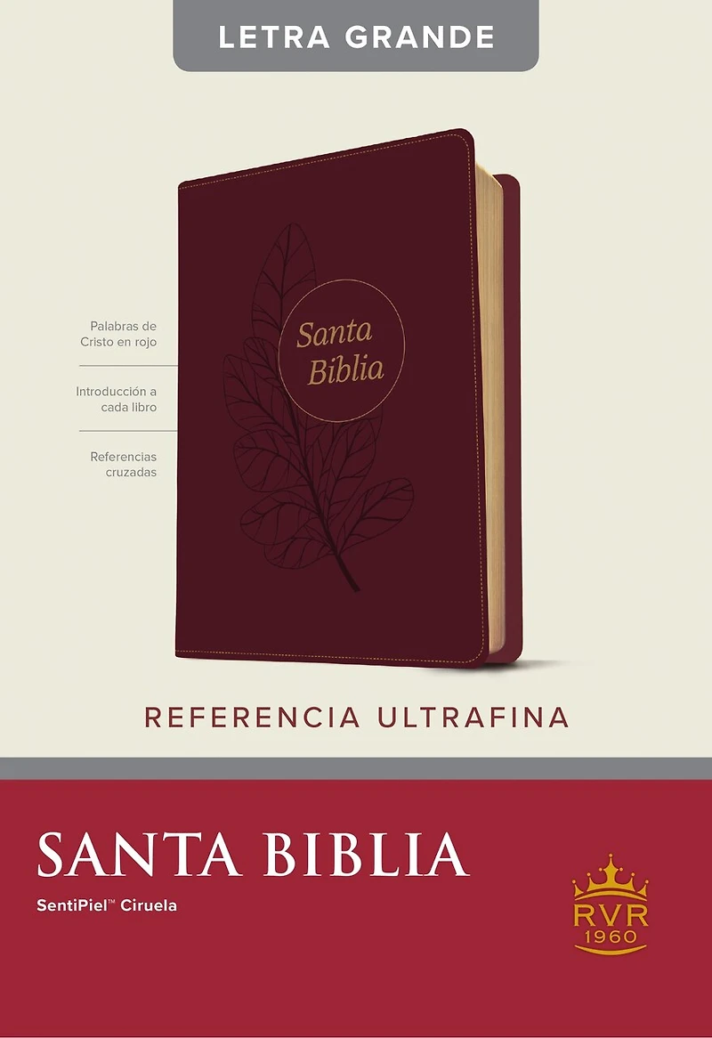 Santa Biblia RVR60, Edición de referencia ultrafina, Letra grande (SentiPiel, Negro, Roja)