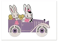 Bunnies on a Sunday Drive Easter Greeting Card