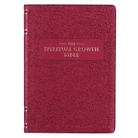 NLT, The Spiritual Growth Bible Faux Leather, Berry