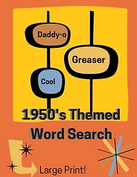 1950's Themed Word Search Book (Large Print): Keep Your Mind Sharp with Brain Games