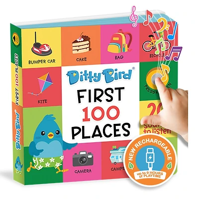 Ditty Bird | First 100 Places Interactive Sound Book for toddlers 1- 3 | speech therapy | Educational Learning books for 1 year old