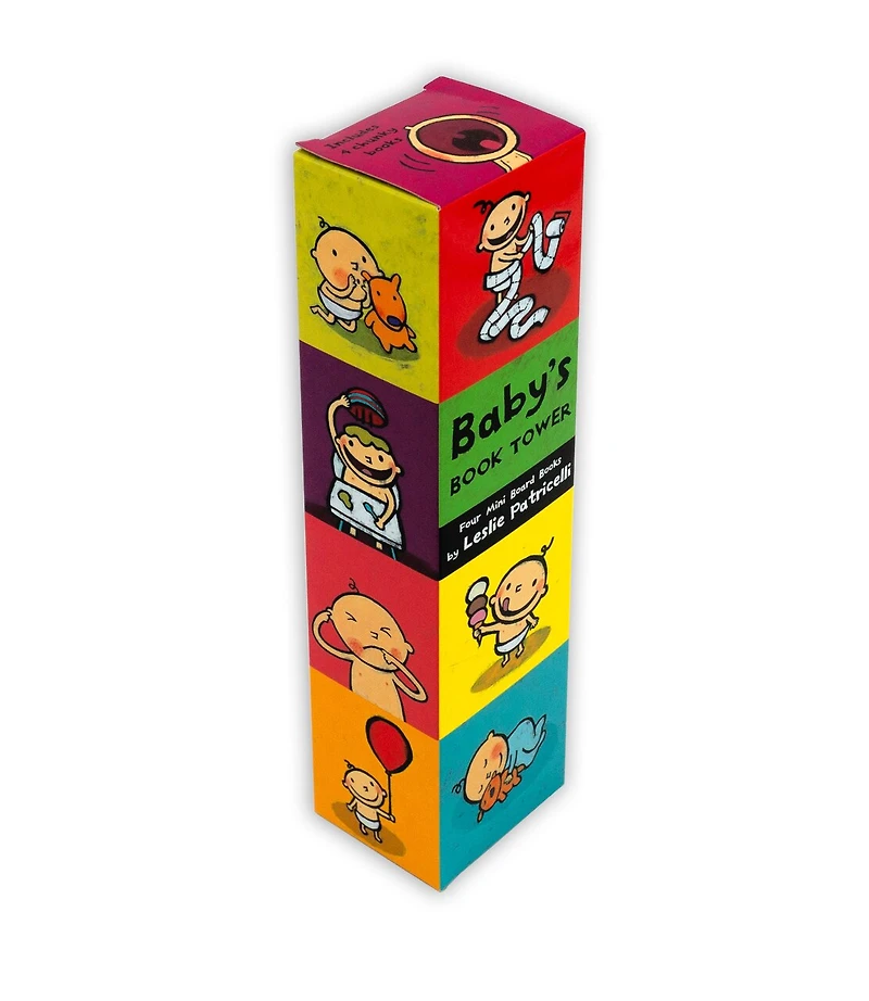 Baby's Book Tower: (Set of Four Mini Board Books for Babies and Toddlers About Emotions, Opposites, Sounds, and Playful Learning)