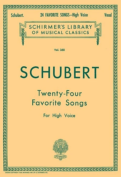 24 Favorite Songs: Schirmer Library of Classics Volume 350 High Voice
