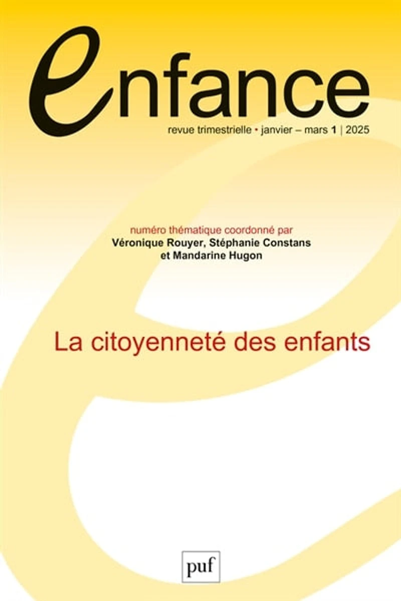 Enfance, n°1 (2025). La citoyenneté des enfants