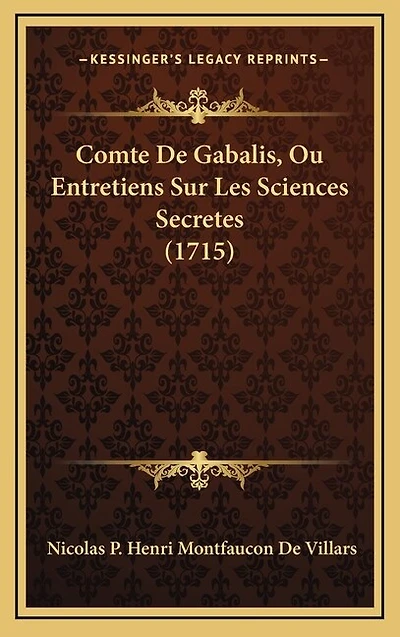 Comte De Gabalis, Ou Entretiens Sur Les Sciences Secretes (1715)