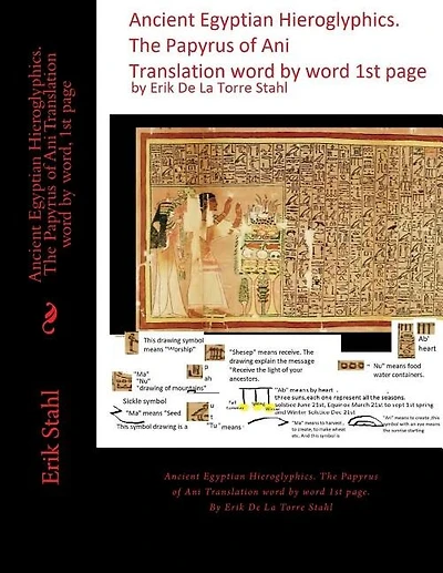 Ancient Egyptian Hieroglyphics.The Papyrus of Ani Translation word by word, 1st page: Ancient Egyptian Hieroglyphics. The Papyrus of Ani Translation word by word 1st page