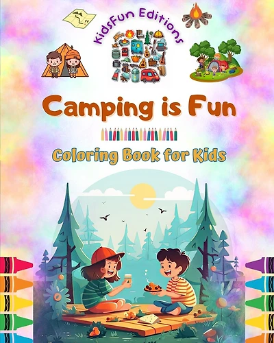 Camping is Fun - Coloring Book for Kids - Creative and Cheerful Illustrations to Encourage a Love of the Outdoors: Funny Collection of Adorable Camping Scenes for Children