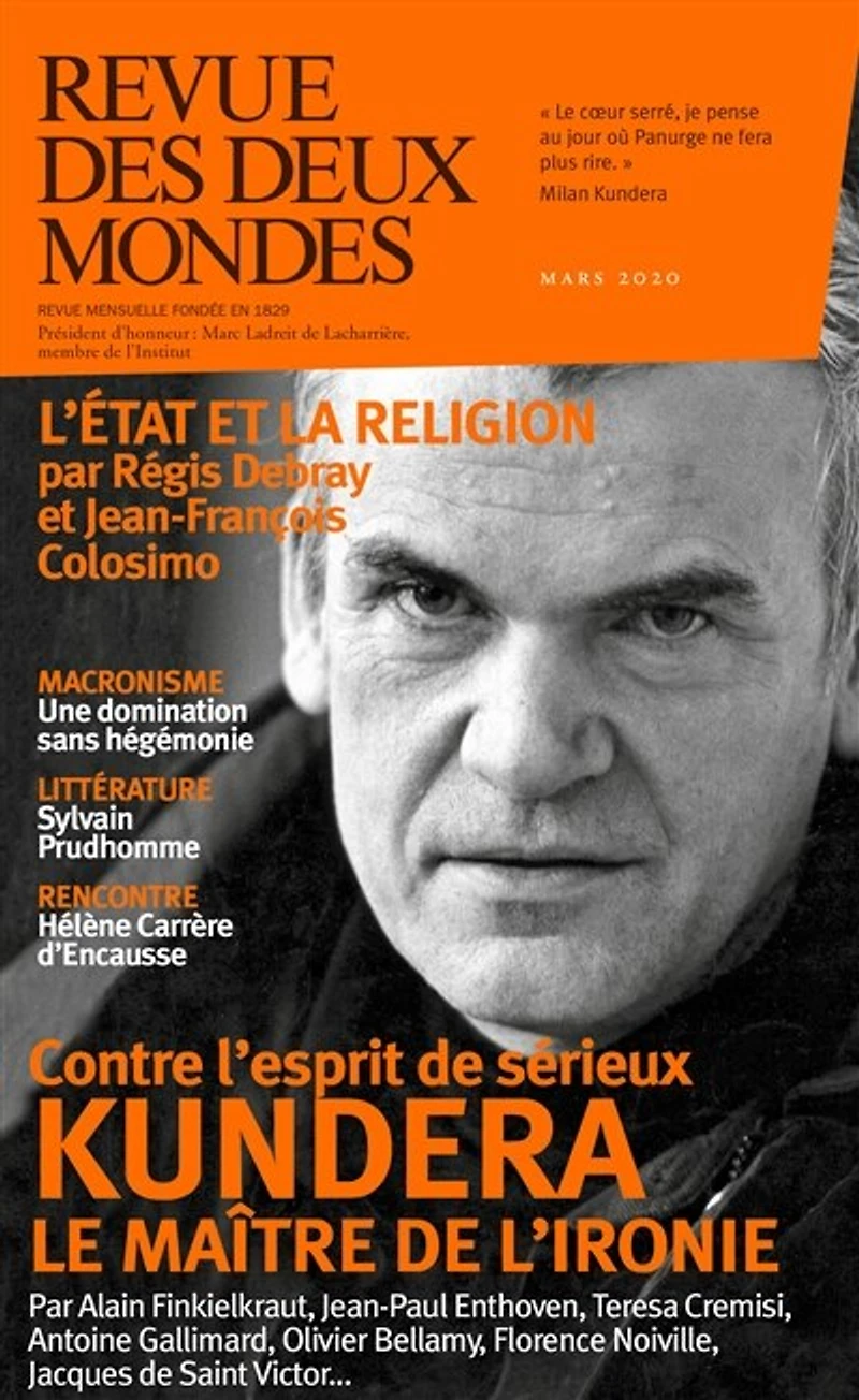 Revue des Deux Mondes: Milan Kundera le maître de l'ironie