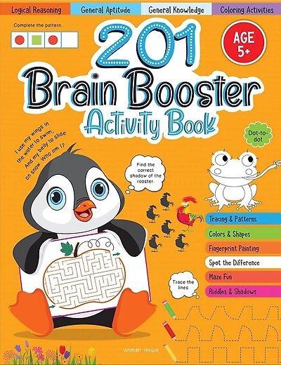 201 Brain Booster Activity Book - Fun Activities and Exercises For Children: Tracing & Pattern, Colors & Shapes, Maze