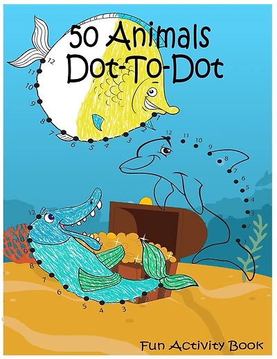 50 Animals Dot-to-dot: Fun Activity Book for kids
