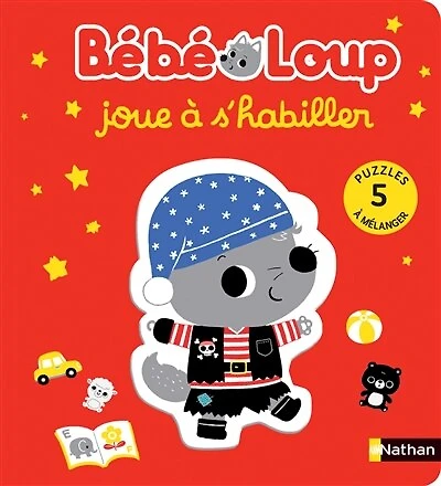Bébé loup joue à s'habiller: 5 puzzles à mélanger