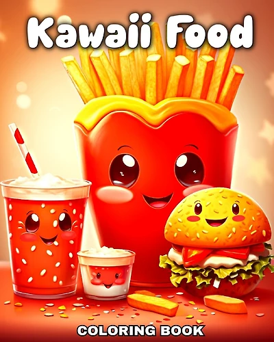 Kawaii Food Coloring Book: Adorable Kawaii Coloring Pages featuring Food, Drinks and Delicious Desserts