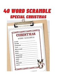 40 word scramble special christmas: Christmas word mixes for children: from 5 years old