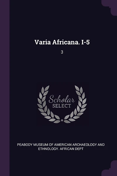 Varia Africana. I-5: 3