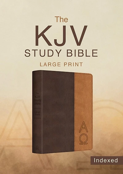 The KJV Study Bible, Large Print (Indexed) [Two-Tone Brown Alpha & Omega]