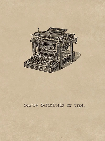 Antique Typewriter. 6 cards, individually bagged with envelopes
