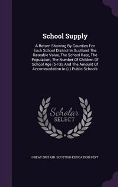 School Supply: A Return Showing By Counties For Each District Scotland The Rateable Value, Ra
