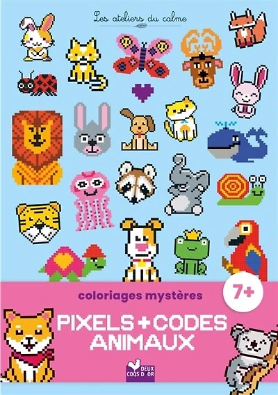 Coloriages mystères pixels et codes Animaux