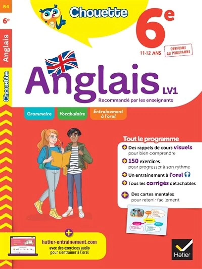 Anglais LV1 6e, 11-12 ans: A1 vers A2