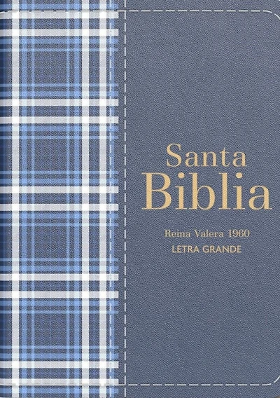 Biblia Rvr 1960 Compacta Símil Piel Cuadros Azul Marino Oscuro (Bible Rvr 1960 Compact Size Leatherlike Navy Blue Checked Pattern (Spanish Edition)