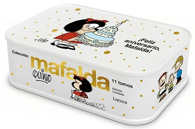 Lata Mafalda: 11 tomos en una lata (Edición Feliz Aniversario, Mafalda) / Mafalda Collection: 11 Volumes in a Tin Box (Happy Anniversary Edition, Mafalda)