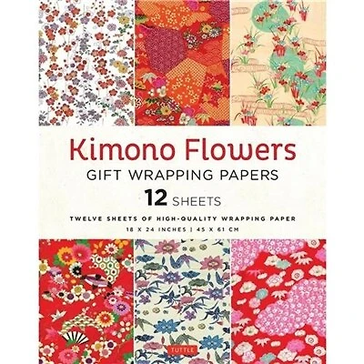 Kimono Flowers Gift Wrapping Papers - 12 sheets: 18 x 24 inch (45 x 61 cm) Wrapping Paper Sheets