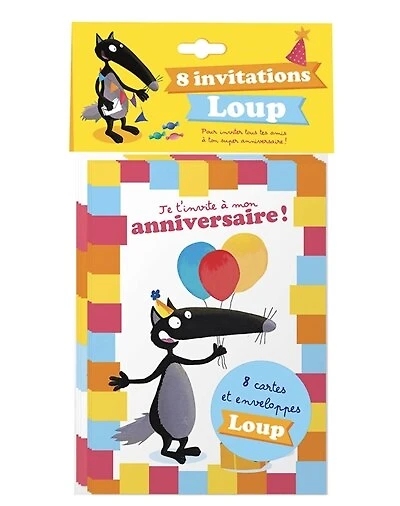 8 invitations Loup: pour inviter tous tes amis à ton super anniversaire