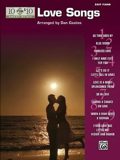 10 For 10 Sheet Music Love Songs: Easy Piano Solos