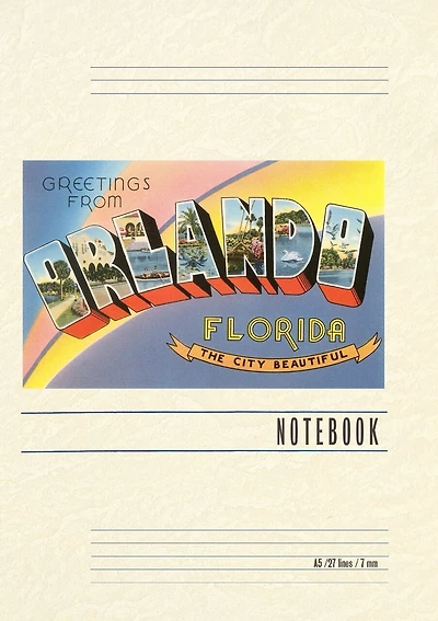 Vintage Lined Notebook Greetings from Orlando