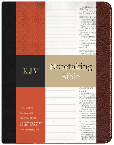 KJV Notetaking Bible, Blue Floral Cloth Over Board