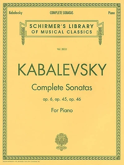 Dmitri Kabalevsky - Complete Sonatas for Piano: Schirmer Library of Classics Volume 2033