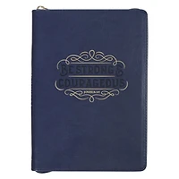 Journal Classic Zip Navy Be Strong & Courageous Josh. 1:9