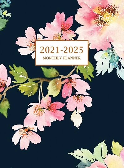 2021-2025 Monthly Planner Hardcover: Large Five Year Planner With Floral Cover (volume 3)
